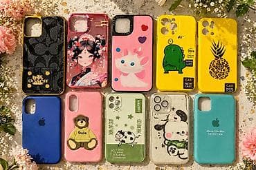 Набор ярких чехлов для смартфонов: iPhone 15 Pro, iPhone XS Max, Redmi — 1