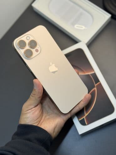 IPhone 16 Pro Max, Б/у, 256 ГБ, Desert Titanium, Чехол, Защитное стекло, Кабель, 98 % at lalafo.kg IPhone 16 Pro Max, Б/у, 256 ГБ, Desert Titanium, Чехол, Защитное стекло, Кабель, 98 %