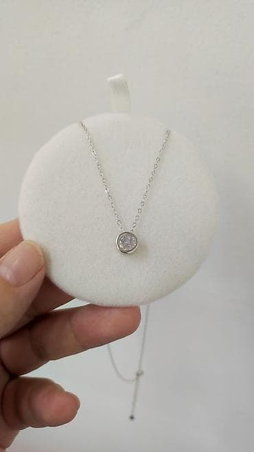 бусы старинные: Серебряные колье, Проба 925, Женские, Новый, Фианит — 2