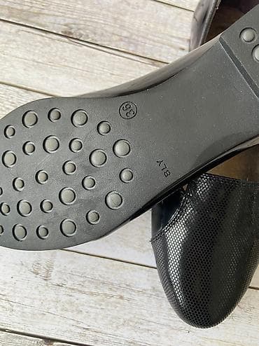 Сабо: Балетки женские новые, пр-ва Турции, черные, натуральная кожа, лак — 6