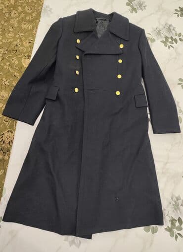 Бюро находок: Шинель - пальто классическое чёрное из натуральной шерсти. размер- — 7