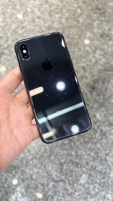 IPhone Xs, Б/у, 64 ГБ, Черный, Чехол, Кабель, 100 %