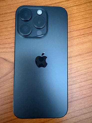 IPhone 15 Pro, Колдонулган, 256 ГБ, Black Titanium, Коргоочу айнек, Каптама, Куту