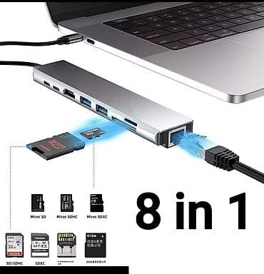 продажа ноутбуков на запчасти: Многофункциональный USB‑C хаб 8‑в‑1 для ноутбуков и планшетов. Порты — 1
