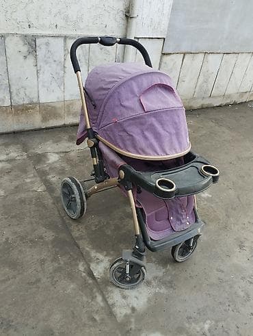 прогулочная коляска новая: Коляска, цвет - Фиолетовый, Б/у — 2