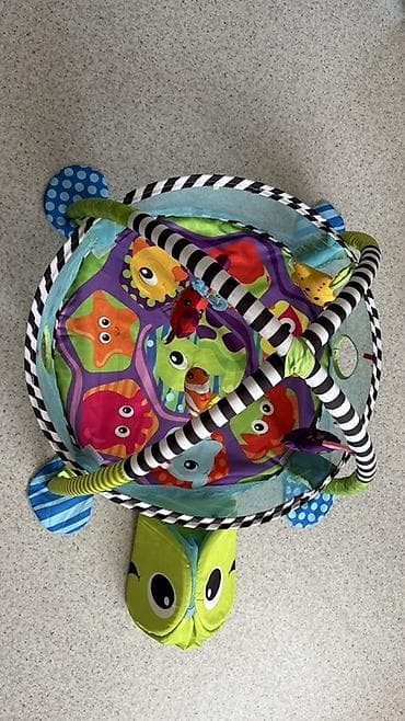 Игровые манежи: Развивающий детский игровой коврик‑манеж «Черепашка» с дугами и — 1