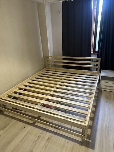 Двуспальная кровать из массива дерева - Каркас из натурального lalafo.kg да Двуспальная кровать из массива дерева - Каркас из натурального