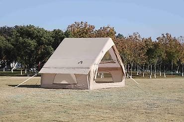 спорт: Просторная кемпинговая палатка-тент типа «домик» (бежевая) размеры — 5