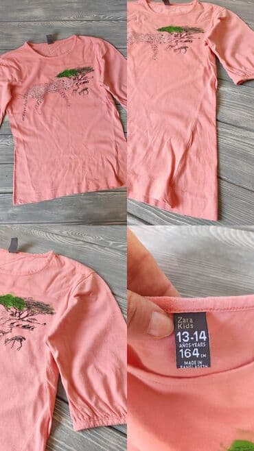 новогодний платье для девочек: Рубашка, цвет - Розовый, Б/у — 4