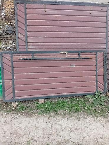 Металлические ворота распашные - Полотно из профилированного листа