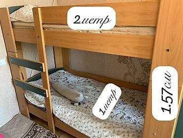 small table: Детский гарнитур: двухъярусная кровать, шкаф и комод в едином стиле — 2