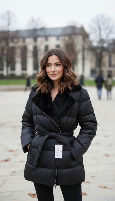 зимние куртки женские больших размеров недорого: Пуховик, По колено, Приталенная модель, M — 1