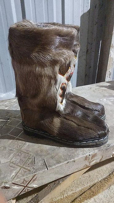 аляска сапог: Тёплые унты из натурального меха (оленя/камуса). - Высокие — 1