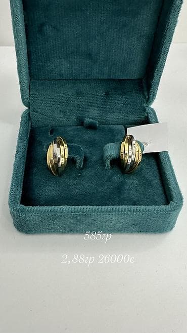 стильные украшение ручной работы: Серьги, Проба 585, Без вставки, Женские, Винтажный стиль, Новый — 7