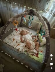 зеркальный кубик рубик: Развивающий детский игровой коврик‑манеж с дугами и игрушками — 6