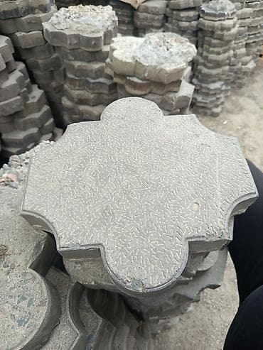 Тротуарная плитка «Клевер» (фигура «четырёхлистник»), серый цвет