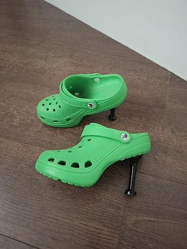 Женские сабо на каблуке в стиле clogs, ярко‑зеленые - Оригинальный