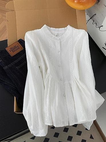 Блузка, Хлопок, Однотонный at lalafo.kg Блузка, Хлопок, Однотонный