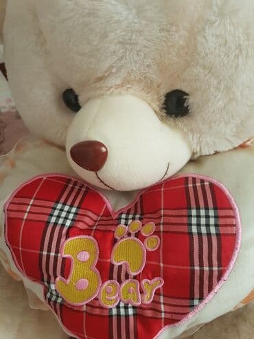 мишка для поздравления с днем рождения: МЯГКАЯ игрушка Мишка . Качество супер! Цена -1000 сом Цвет молочно- — 2