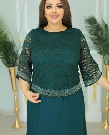 вечерние платья больших размеров бишкек: Платье Камила. Ткань Креп с гипюром, рукава стразы. Размеры — 2