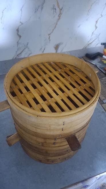 Бамбуковые пароварки 4шт одну крышку мантовар(многоярусные корзины для