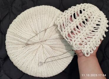 шапка с ушками которые поднимаются купить: Шапка, Беретка, Хлопок, Осень-весна, Вязаная модель — 4