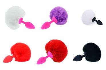 "LoveGoods": Анальная пробка с хвостиком, силиконовая Пробка металлическая S