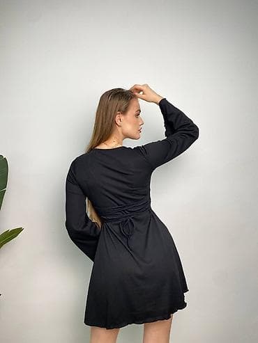 платье для девушек: Повседневное платье, Made in KG, Лето, Короткая модель, Трикотаж, Лапша, XS, S, M — 3