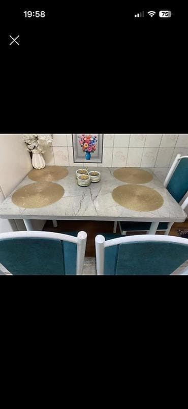 Мебель: Обеденный комплект для кухни/столовой - Прямоугольный стол с — 1