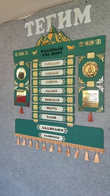 карта мира из дерева: Деревянные настенные генеалогические стенды (шежире/насоостат) с — 6