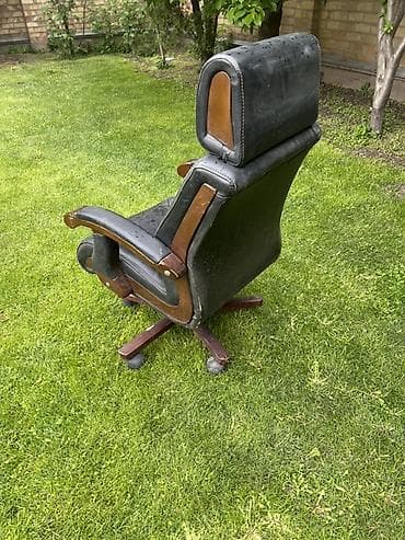 coller master: Офисное кресло, Б/у, С колесиками, цвет - Черный, Экокожа — 2