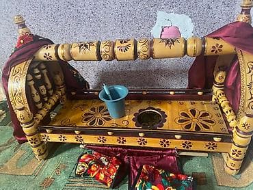 дешевые офисные столы: Детская односпальная кровать, Б/у, Для девочки, С матрасом, Дерево, Самовывоз — 3