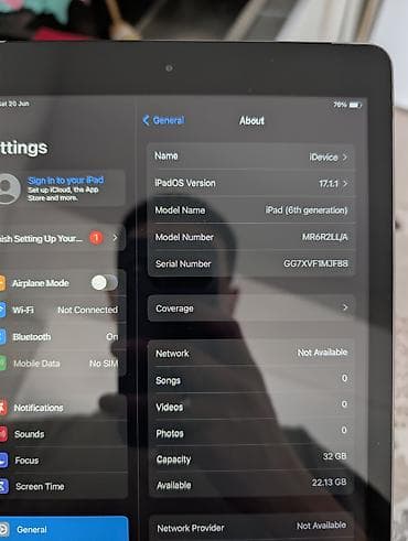 Планшеты: Планшет, Apple, память 32 ГБ, 9" - 10", Wi-Fi, Б/у, Классический цвет - Серый — 1