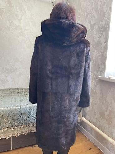 Личные вещи: Шуба, Норка, По колено, С капюшоном, XL — 3
