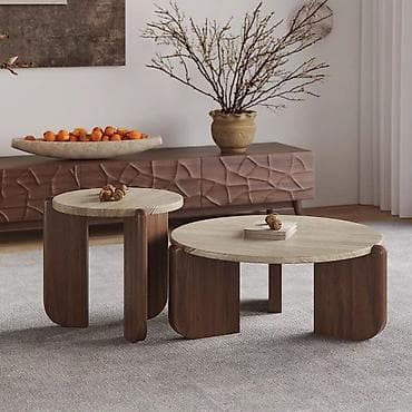 Комплект из двух журнальных столиков в современном минималистичном at lalafo.kg Комплект из двух журнальных столиков в современном минималистичном