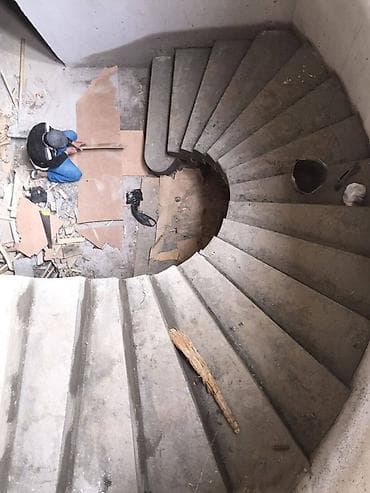 Бетон тепкичи Жеке менчик үй үчүн, Тепкичтин формасы: Бургуланма