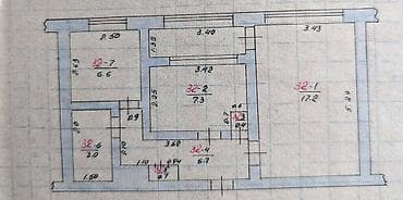 2 бөлмө, 42 м², Жеке план, 8 кабат, Эски ремонт — 3