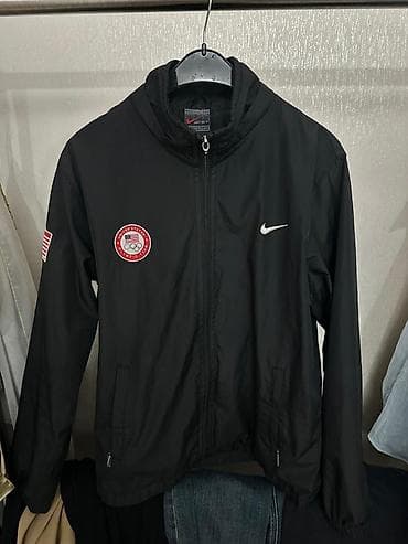 tech fleese: Ветровка Nike Team USA - Черная легкая ветровка на молнии с капюшоном — 1
