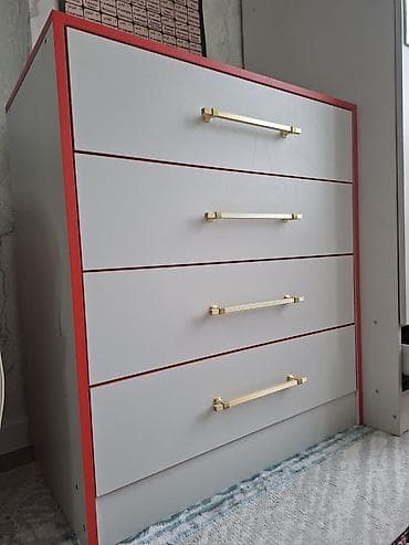 Креслолор: Кийим үчүн комод, Жаңы, Күзгүсүз, ЛДСП, түсү - Боз, Акысыз жеткирүү — 1