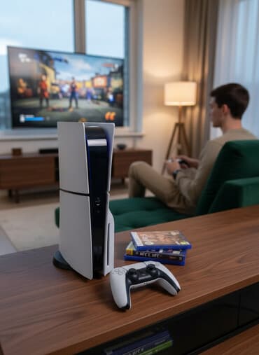 диски ps: PS5 Слим модель комплект полный, все необходимые провода и 2 геймпад — 1