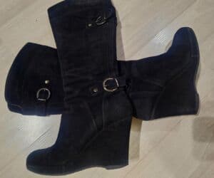 обувь для охоты: Италия. Сапоги замшевые на танкетке. Осень-Зима. - Материал верха — 2