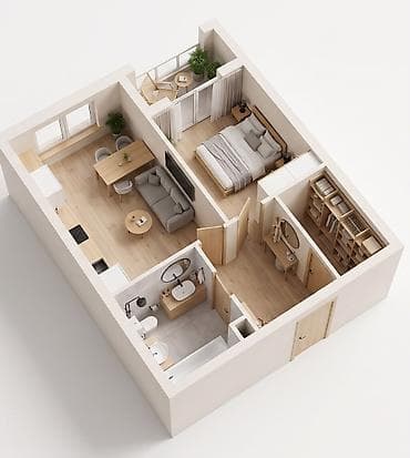 Строится, Элитка, 1 комната, 54 м² at lalafo.kg Строится, Элитка, 1 комната, 54 м²