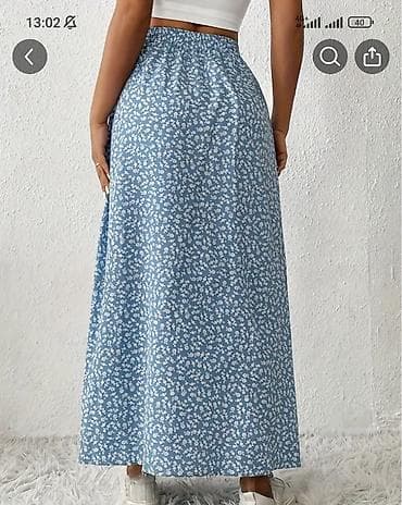 футболка с длинным рукавом: Юбка, Модель юбки: Трапеция, Миди, Высокая талия — 1