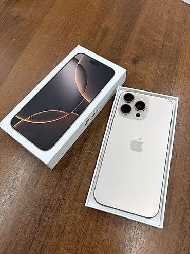 IPhone 16 Pro Max, Б/у, 256 ГБ, Desert Titanium, Коробка, 90 % — 1