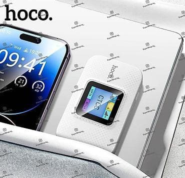 Модемы и сетевое оборудование: Портативный карманный Wi-Fi-роутер/модем Hoco DQ12 с дисплеем — — 7