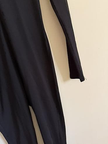 стильный комбинезон: Облегающий костюм (кофта + лосины) с длинным рукавом, черное. - — 3