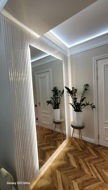 Напольное зеркало в полный рост с подсветкой - Большое прямоугольное