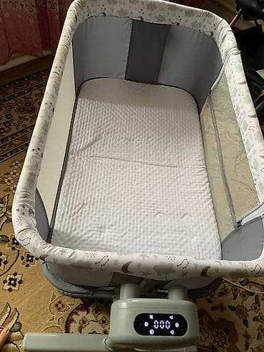 Детская мебель: Детская приставная кроватка, Без колесиков, цвет - Серый — 9