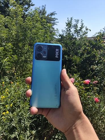 детский айфон: Poco X5 5G, Б/у, 256 ГБ, цвет - Голубой, 2 SIM — 1