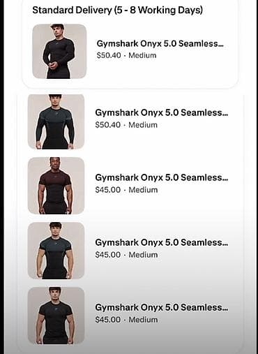 pro force: Футболка Gymshark Onyx 5.0 Seamless, мужская, размер Medium — 2